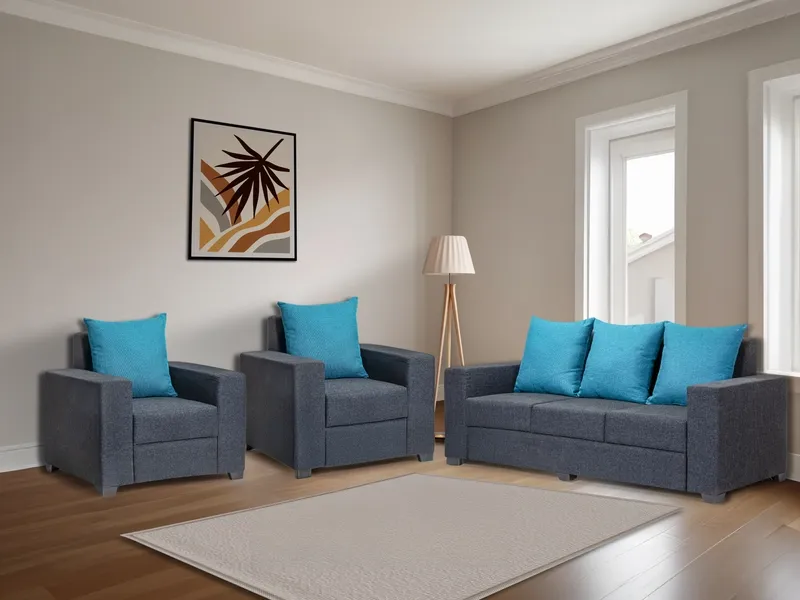 Hugo Upholstered Sofa Set in Livid Color